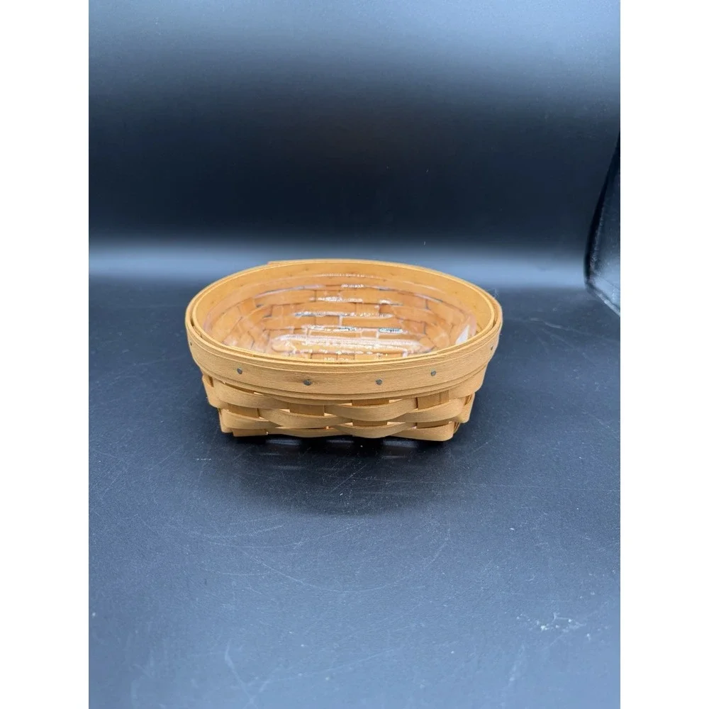 Longaberger 2001 Small Catch All Basket 🧺✨ w/ Protector • Handwoven Maple